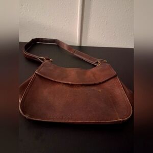 Vintage Brown Leather Fossil Shoulder Bag